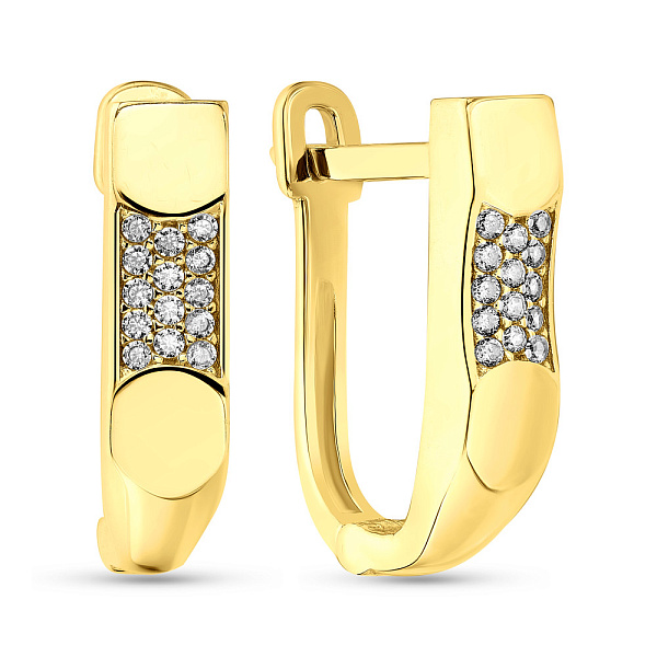 Серьги из желтого золота с фианитами (арт. 106236ж) – изображение 1