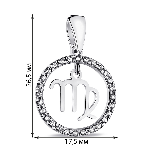 Серебряный подвес Дева (арт. 7503/А054двпю) – изображение 2