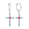 Серебряные серьги-конго с крестиком (арт. 7502/10224/15ацв) – изображение 1