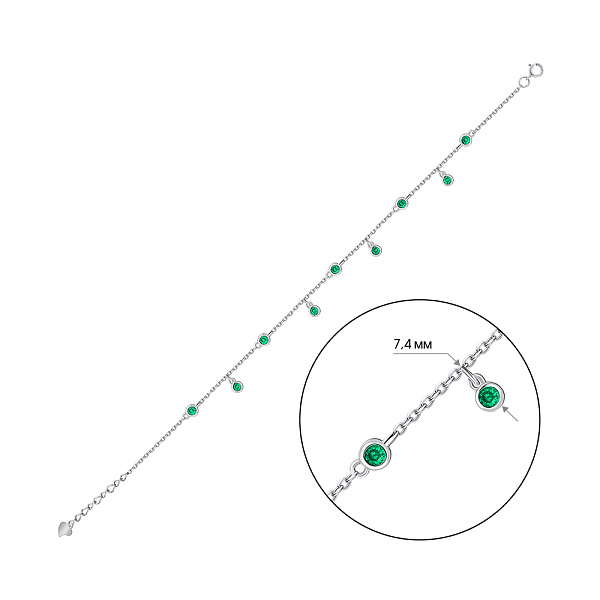 Серебряный браслет с альпинитами (арт. 7509/3131аз) – изображение 2