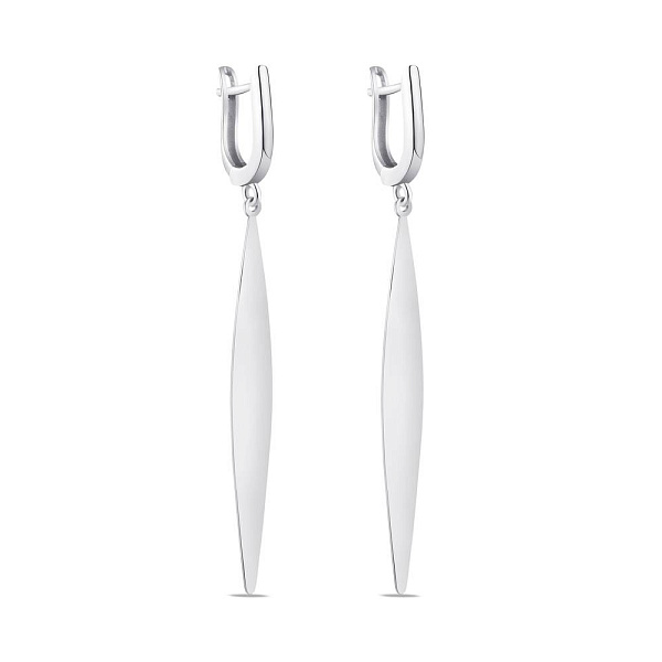 Сережки подвески из серебра без камней (арт. 7502/4290) – изображение 1