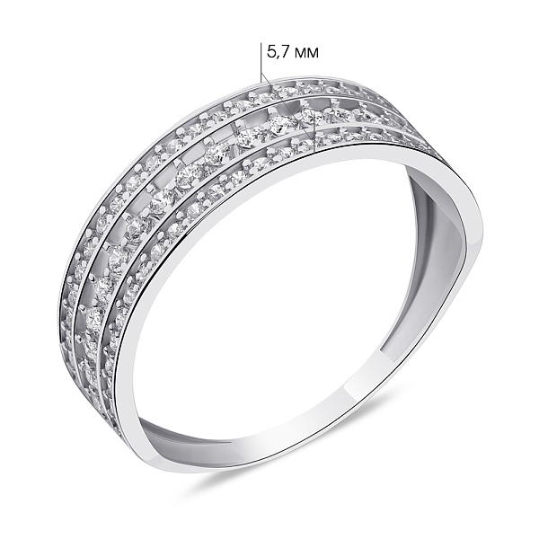 Серебряное кольцо с фианитами (арт. 7501/6473) – изображение 2