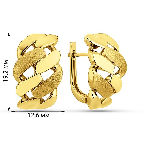 Серьги из желтого золота без камней (арт. 111457жм) – изображение 4