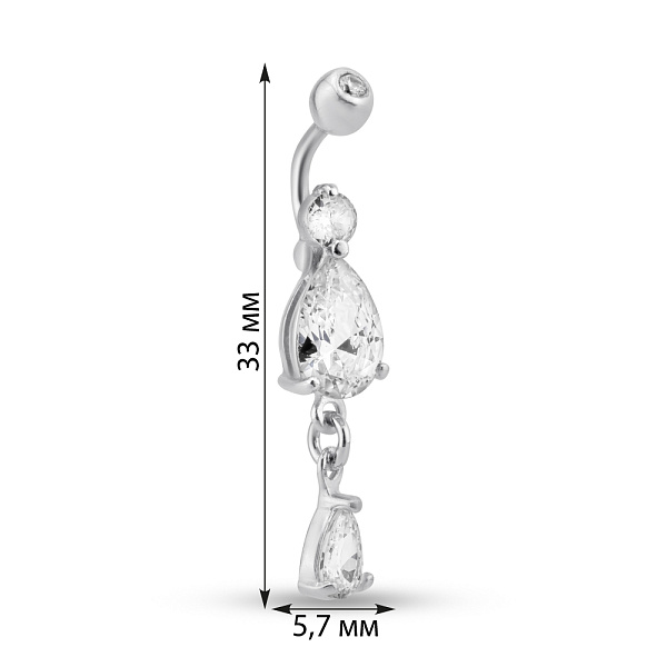Серебряный пирсинг с фианитами (арт. 7512/6041-21-р) – изображение 4