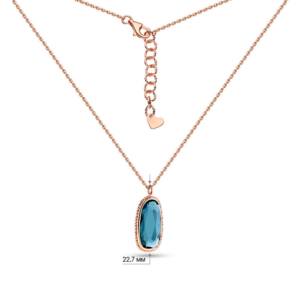 Золотое колье с синим кварцем (арт. 352382Пкс) – изображение 4