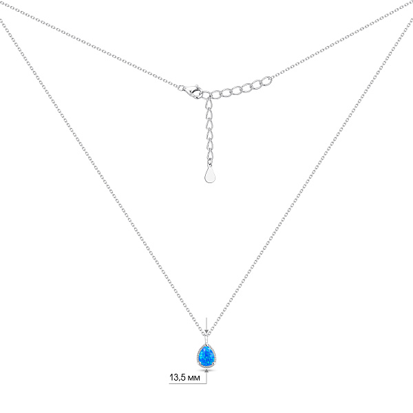 Серебряное колье с подвеской с опалом (арт. 7507/2620Пос) – изображение 3