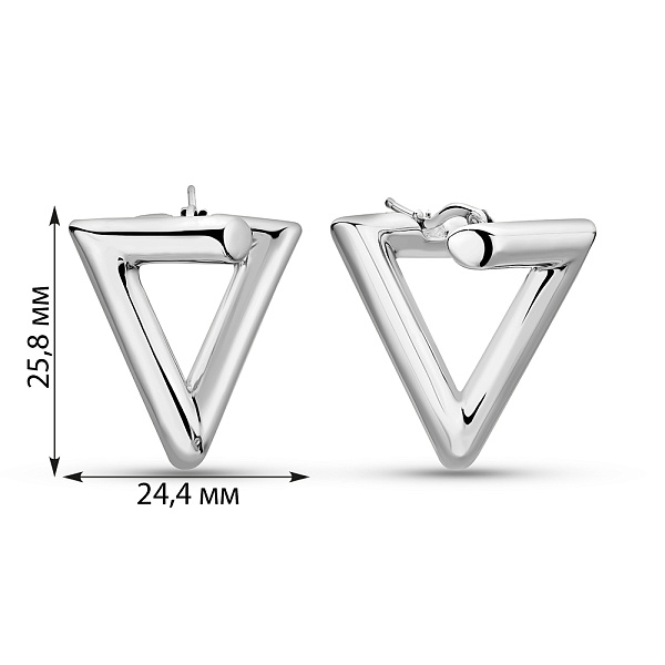 Серьги Francelli из белого золота без камней (арт. е1091977/25б) – изображение 2