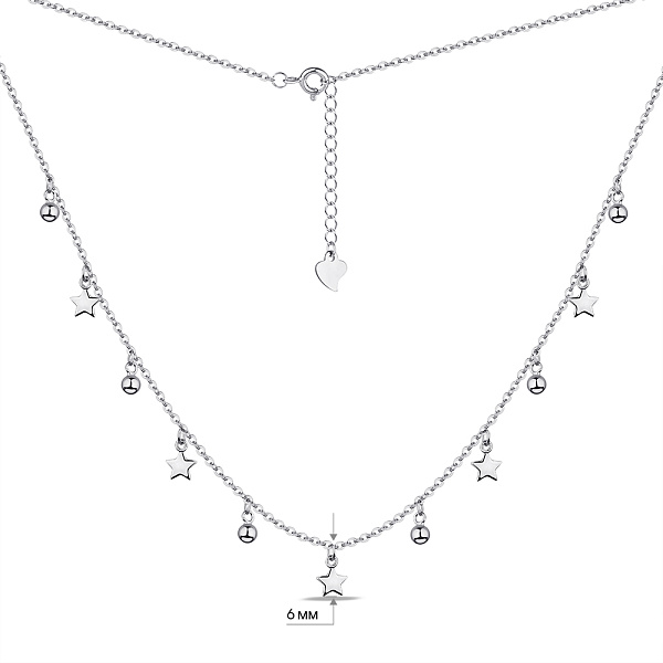 Серебряное колье с подвесками без камней (арт. 7507/2028) – изображение 3