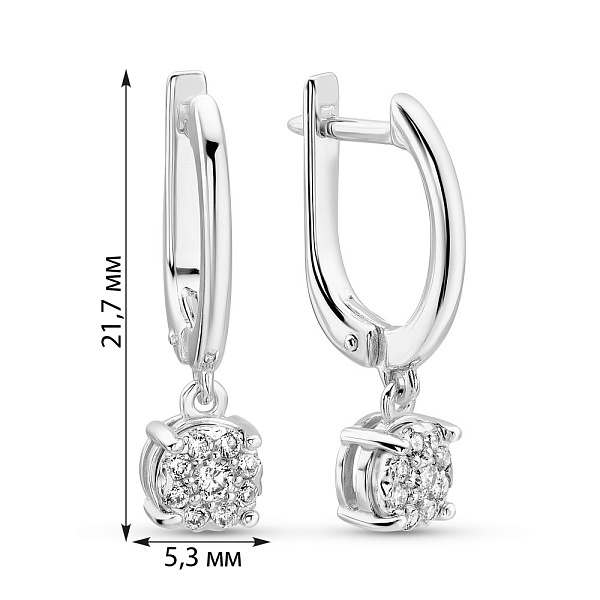 Серьги из белого золота с бриллиантами (арт. 2190682202) – изображение 2