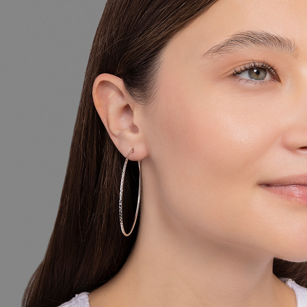 Золотые серьги-кольца без камней (арт. 1091729/50б) – изображение 3