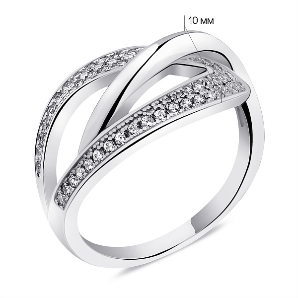 Срібна каблучка з фіанітами (арт. 7501/6299) – зображення 2