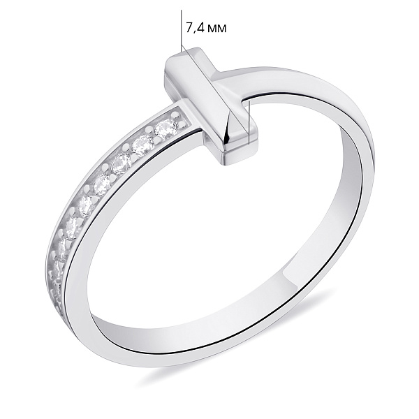 Серебряное кольцо с дорожкой из фианитов (арт. 7501/5997) – изображение 2