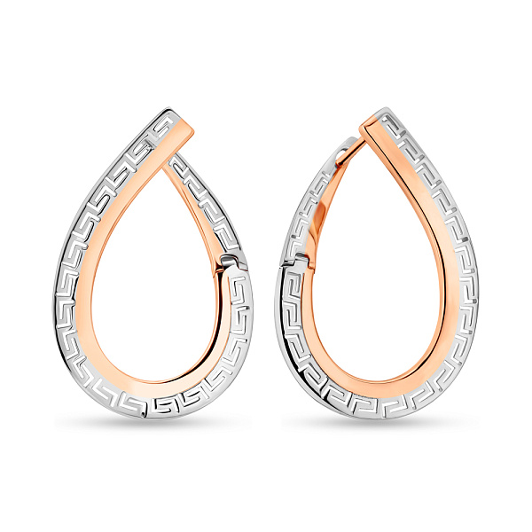 Серьги Олимпия из золота с греческим орнаментом (арт. 110693) – изображение 1