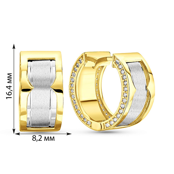 Сережки из желтого и белого золота (арт. 109163/15жб) – изображение 5