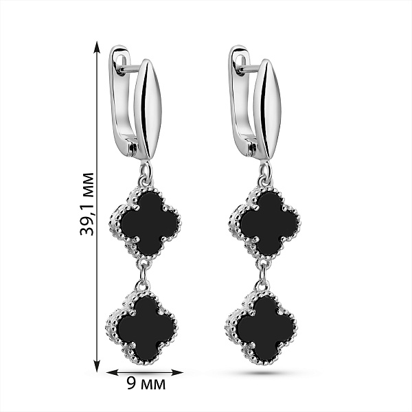Серебряные серьги с ониксом (арт. 7502/2149491/9о) – изображение 2