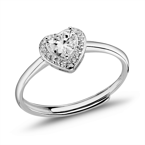 Серебряное кольцо Сердце с фианитами (арт. 7501/8069) – изображение 1