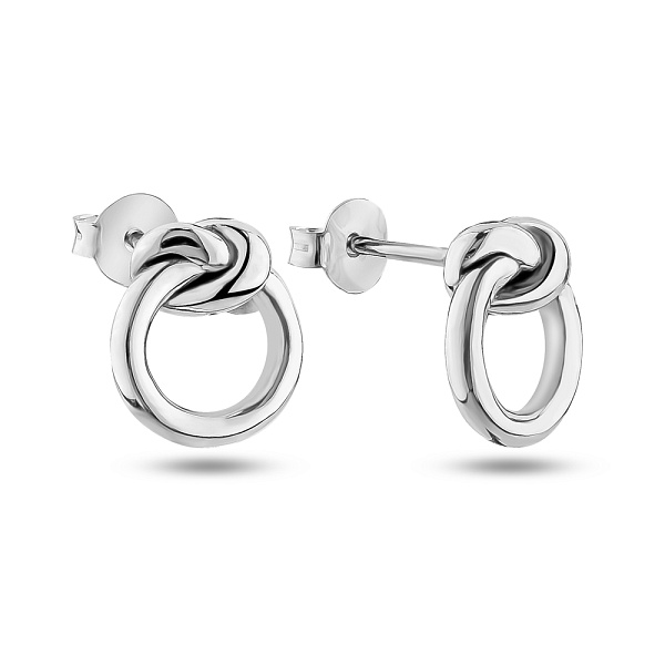 Серьги-пусеты "Узелок" из серебра (арт. 7518/5974) – изображение 1