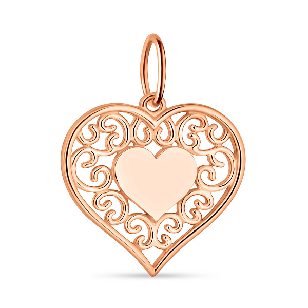 Подвес из красного золота в форме сердца (арт. 424471) – изображение 1