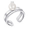 Кольцо серебряное с жемчугом (арт. 7501/К2Ж/1282-17,5) – изображение 2