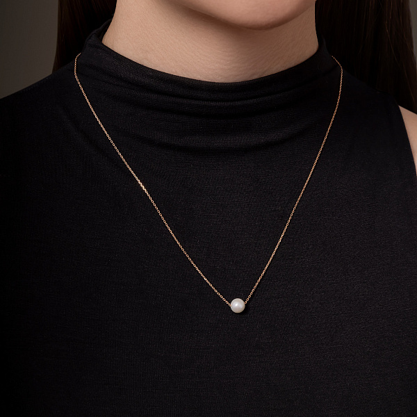Колье из красного золота с жемчугом (арт. 360357/7) – изображение 2