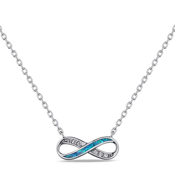 Серебряное колье с опалом и фианитами (арт. 7507/2112Пос) – изображение 1