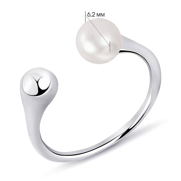 Серебряное кольцо с жемчугом (арт. 7501/8288жб) – изображение 2