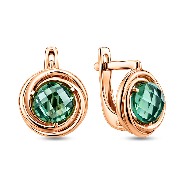 Серьги из красного золота с кварцем (арт. 110377Пз) – изображение 1