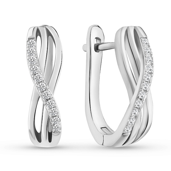 Сережки зі срібла з фіанітами (арт. 7502/10054) – зображення 1