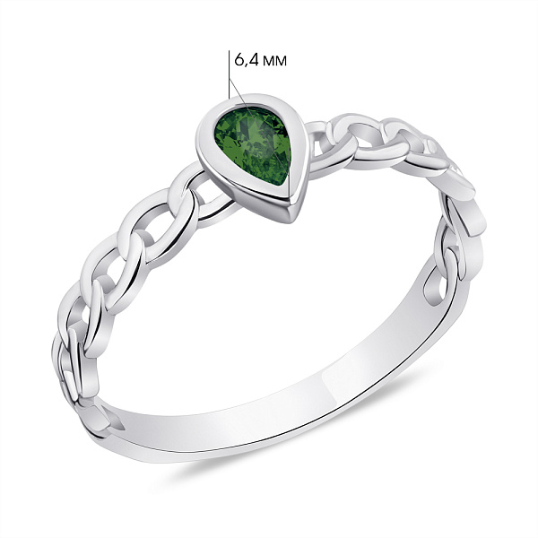Серебряное кольцо с зеленым альпинитом (арт. 7501/6488аз) – изображение 2