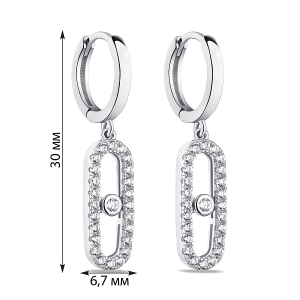 Серьги из серебра с фианитами (арт. 7502/4912) – изображение 2