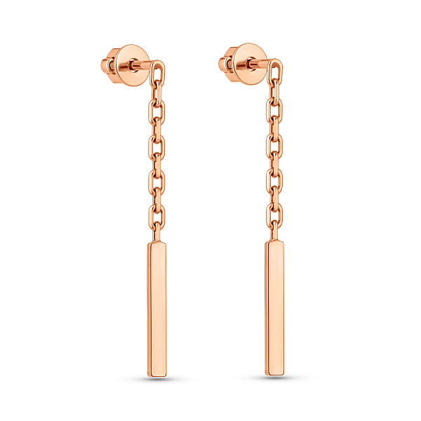 Серьги-подвески из красного золота (арт. 110577) – изображение 1