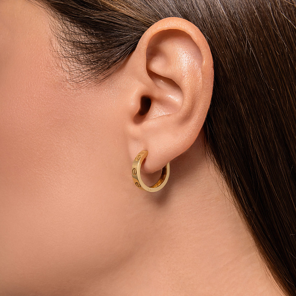 Серьги-кольца из желтого золота (арт. 106245/15ж) – изображение 2