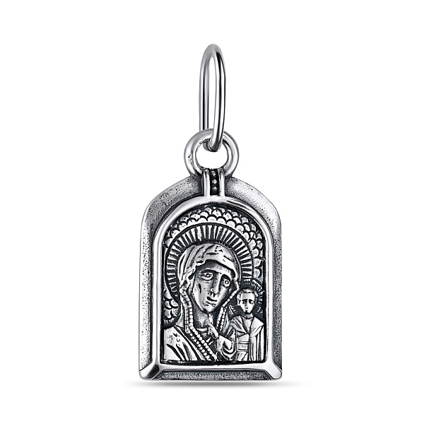 Серебряная ладанка иконка Божья Матерь Казанская (арт. 7917/3768-ч) – изображение 1