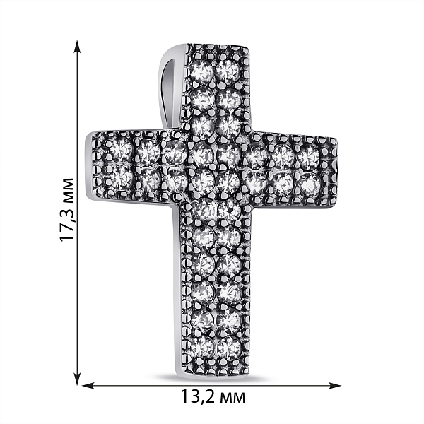 Серебряный крестик с фианитами (арт. 7503/3940) – изображение 2