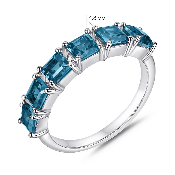 Серебряное кольцо с дорожкой из топазов (арт. 7501/2178316Пл) – изображение 2