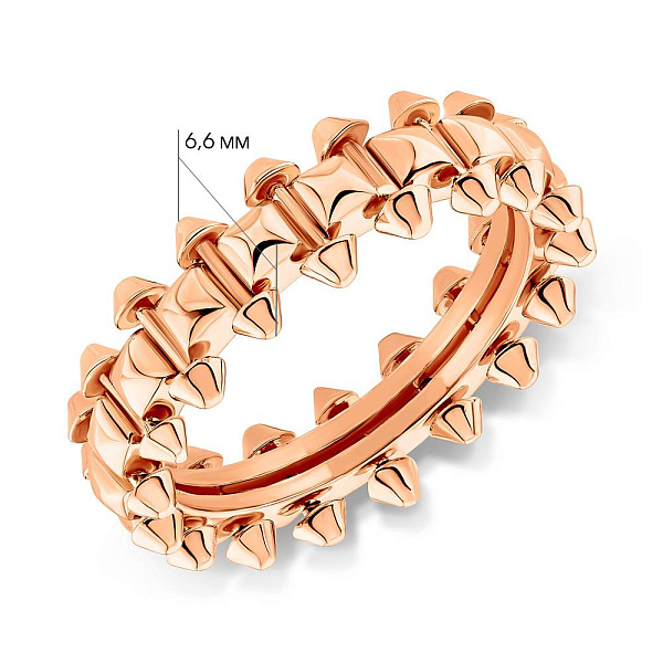 Кольцо из красного золота без камней (арт. 155333) – изображение 5