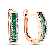 Фото Серьги из золота с изумрудом и бриллиантами (арт. 2190166201и)