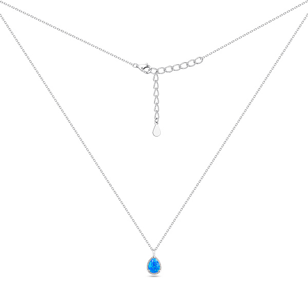 Серебряное колье с подвеской с опалом (арт. 7507/2620Пос) – изображение 2