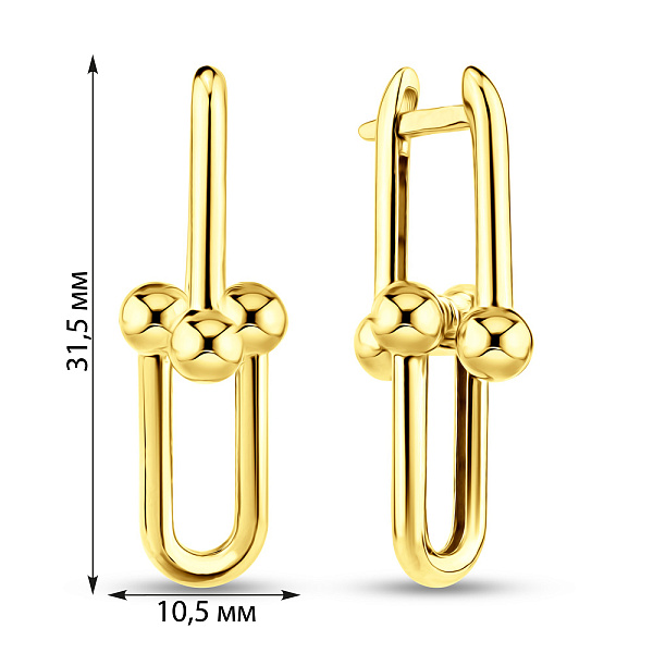 Золотые сережки с шариками (арт. 1091467/2ж) – изображение 4