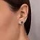 Золотые серьги с кварцем и фианитами (арт. 111250Пз) – изображение 2