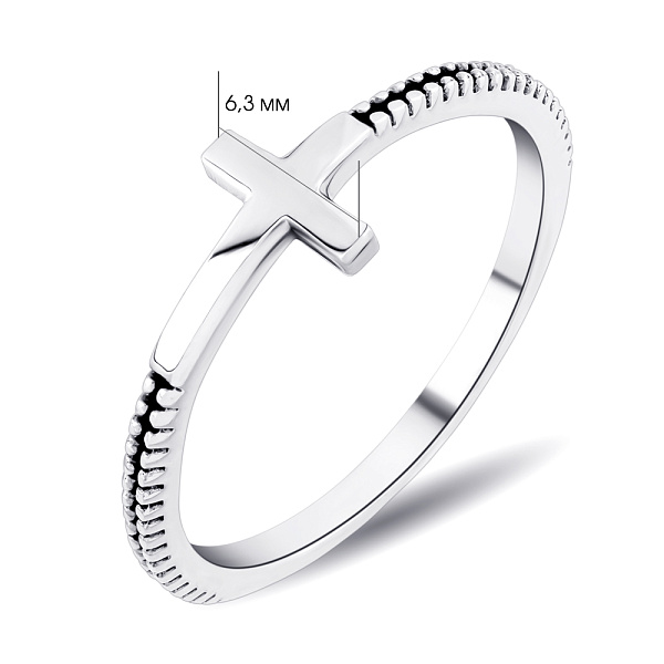 Серебряное кольцо "Крестик" (арт. 7901/6098) – изображение 2