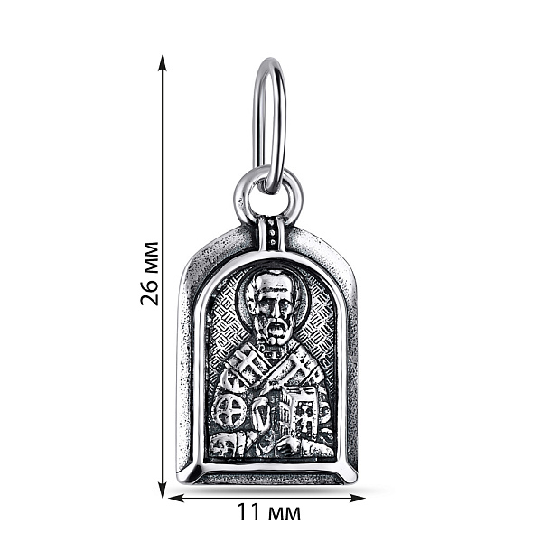 Серебряная ладанка иконка Николай Чудотворец (арт. 7917/3769-ч) – изображение 2