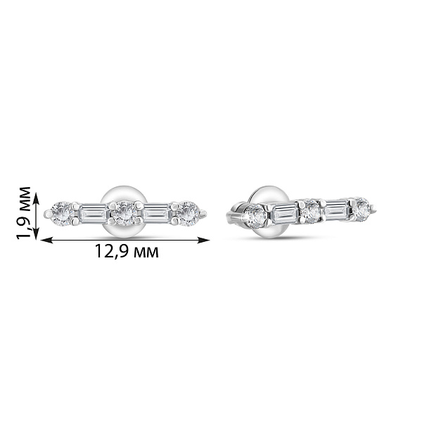Серьги из белого золота с бриллиантами (арт. Т011809030б) – изображение 3