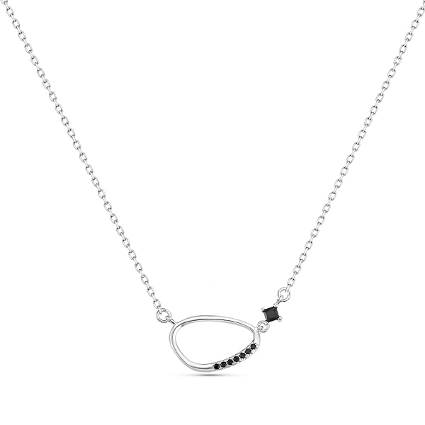 Серебряное колье с черными фианитами (арт. 7507/2573ч) – изображение 1