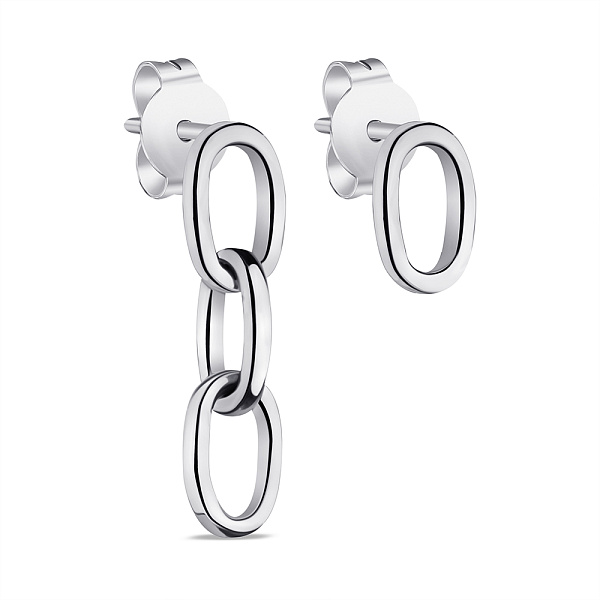 Асимметричные серебряные серьги (арт. 7518/6118) – изображение 1