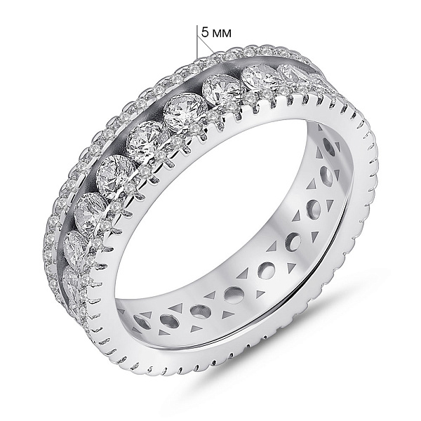 Серебряное кольцо с дорожкой из фианитов (арт. 7501/8156) – изображение 2