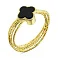 Серебряное кольцо Клевер с ониксом (арт. 7501/6905/8жо) – изображение 1