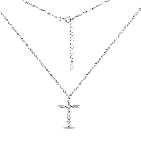 Колье Крестик из серебра с фианитами (арт. 7507/1708) – изображение 2