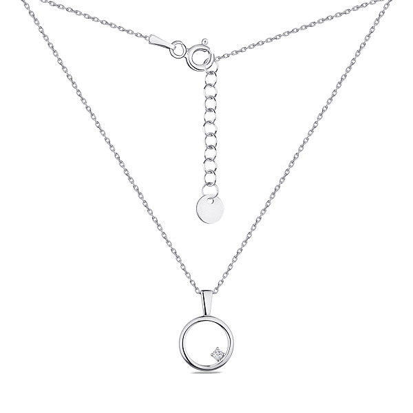 Колье из серебра с одним фианитом (арт. 7507/1530) – изображение 2