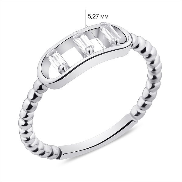 Кольцо из серебра с фианитами (арт. 7501/6016) – изображение 2
